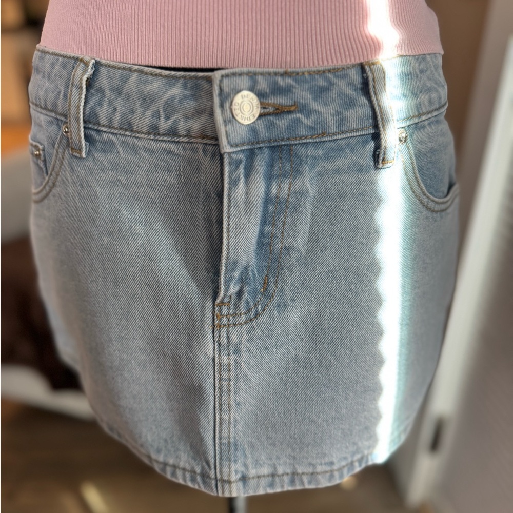 Edikted Blue Casual Mini Skirt